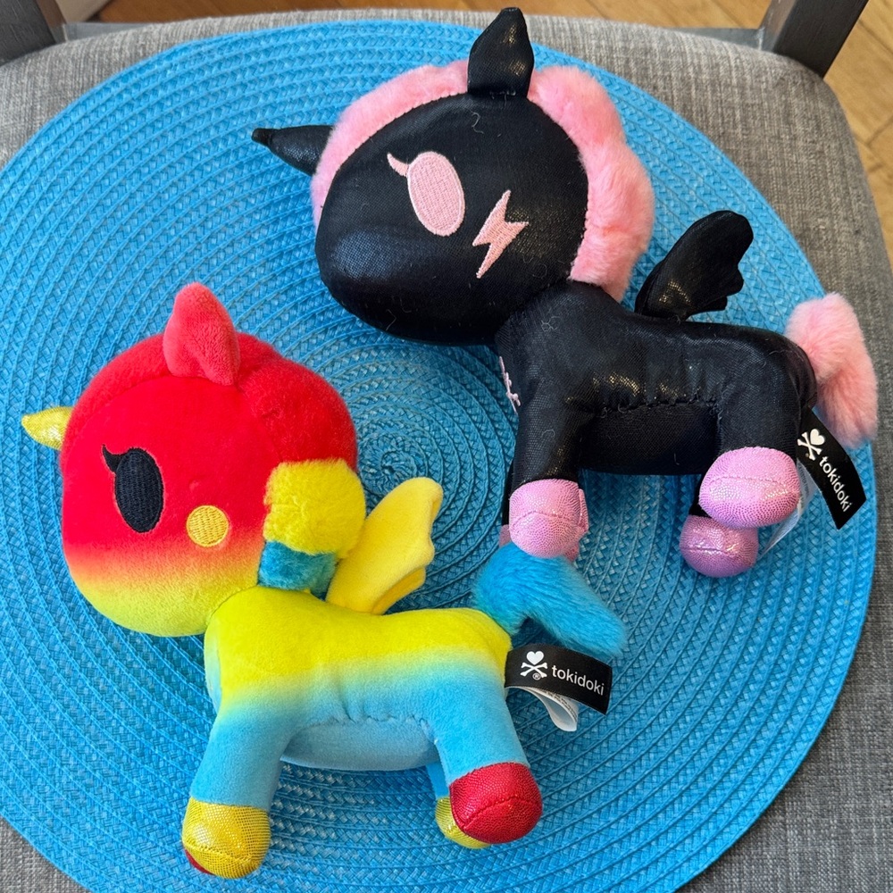 Two Tokidoki Unicorn Plush - Record and Sunshine Popsicle